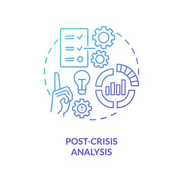 Post crisis analysis blue gradient concept icon イラスト素材