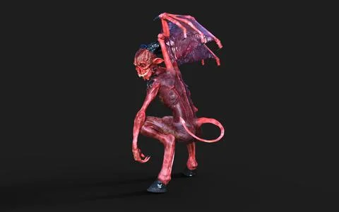 Post of Demon with Red Wings Illustrazione stock