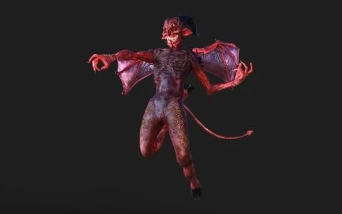 Post of Demon with Red Wings Illustrazione stock