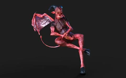 Post of Demon with Red Wings Illustrazione stock