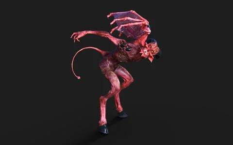 Post of Demon with Red Wings Illustrazione stock