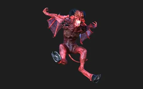 Post of Demon with Red Wings Illustrazione stock