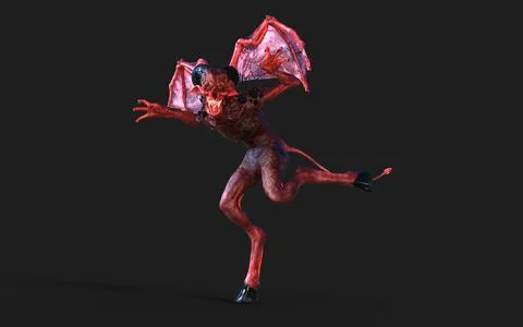 Post of Demon with Red Wings Illustrazione stock