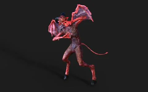 Post of Demon with Red Wings Illustrazione stock