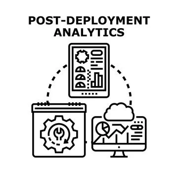 Post deployment analytics concept with digital devices Stock Illustration