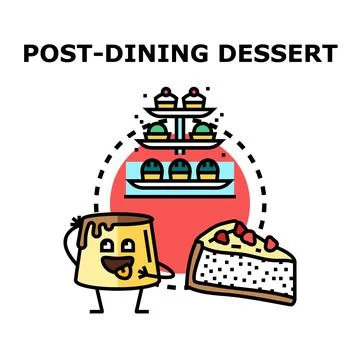 Post dining dessert vector icon concept displaying sweet treats Stock Illustration