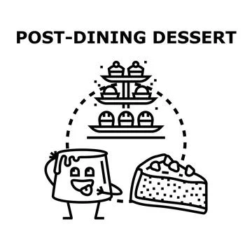 Post dining dessert vector icon concept displaying sweet treats Stock Illustration