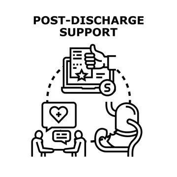 Post discharge support vector concept for patient care Stock Illustration