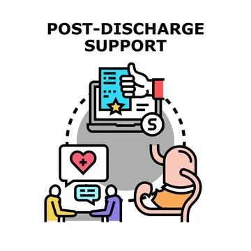 Post discharge support vector concept for patient care Stock Illustration