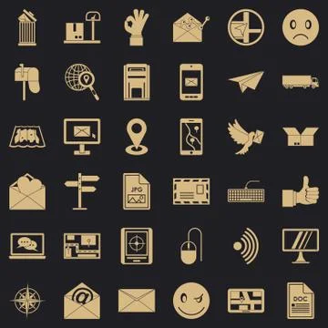 Post dispatch icons set, simple style 스톡 일러스트