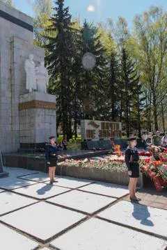 Post at the Eternal flame Stock Photos