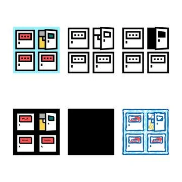 Post forms office box color icon vector イラスト素材