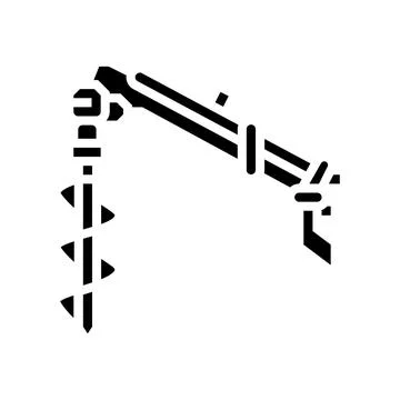 Post hole digger tractor glyph icon vector illustration Stock Illustration