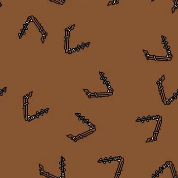 Post hole digger tractor vector seamless pattern Illustrazione stock
