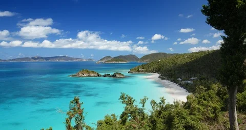 Post hurricane Irma, Trunk Bay overlook, st john Stock Footage 86655985