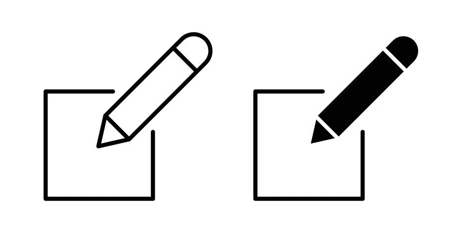 Post icon thin line and clipart style vector set Stock Illustration