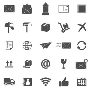 Post icons on white background Stock Illustration