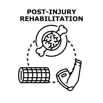 Post injury rehabilitation process vector concept Stock Illustration