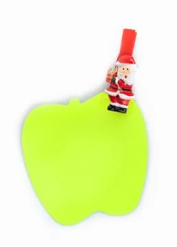 Post it apple shaped clip with christmas santa claus Stock Photos