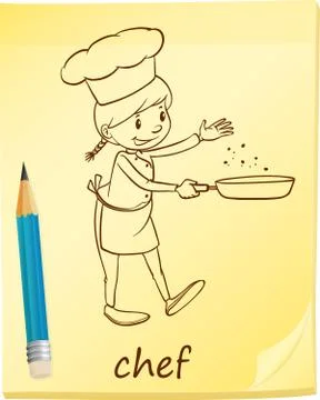 A post-it with a chef Stock Illustration