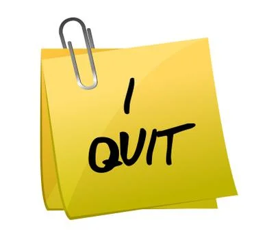 Post-it i quit illustration design on white background Illustrazione stock