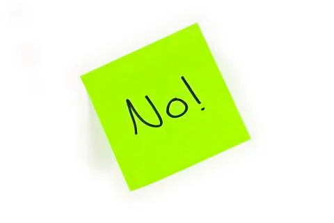 Post-It With No! Written On It Stock Photos
