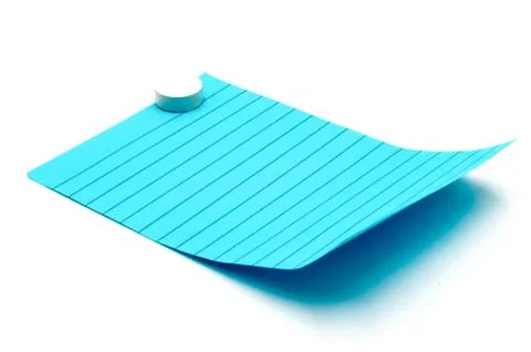 Post-it note in blue color with a magnetic Stock Photos