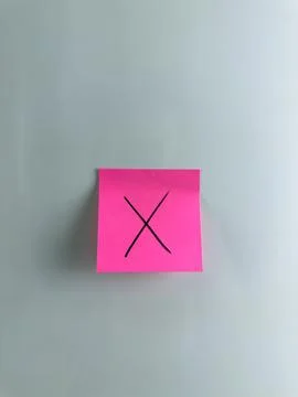 Post it note with cross meaning lie and wrong decision Stock Photos