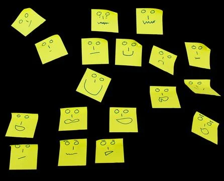 Post it note faces Stock Photos