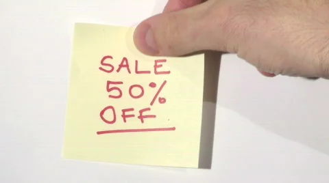Post it note SALE - HD  Stock Footage 591230