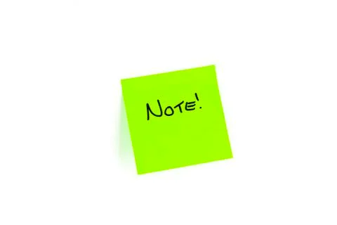 Post-it with note written on it Illustrazione stock
