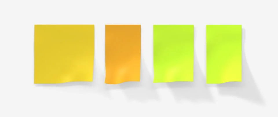 Post-it notes, color stickers or sticky notes isolated on white background イラスト素材