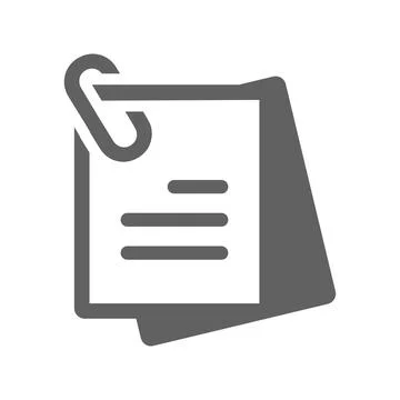 Post-it notes, sticky note gray icon Illustrazione stock