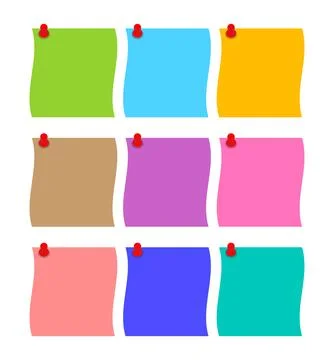 Post it, paper note cute, memo paper, notepaper with curled corner, sticker.. Stock Illustration