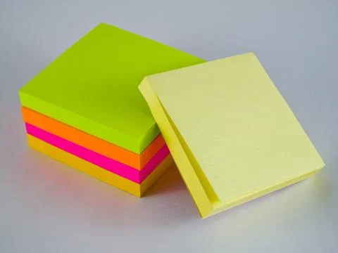 Post it with white background Stock Photos