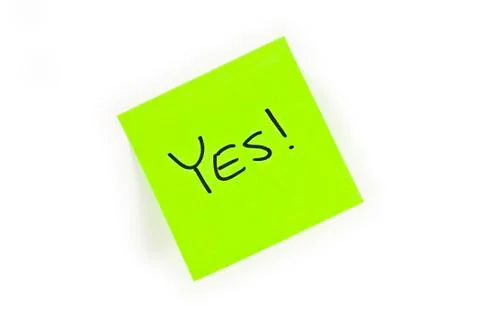 Post-It With Yes! Written On It Stock Photos