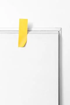 Post-its on blank white paper Stock Photos