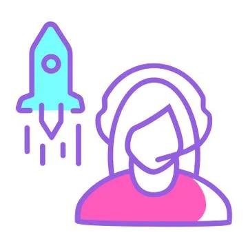 Post launch support flat line icon modern design Иллюстрация