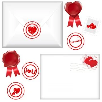 Post love set Stock Illustration