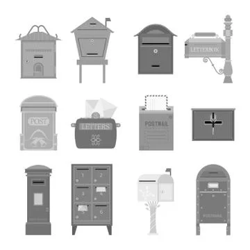 Post mail box vector set 스톡 일러스트