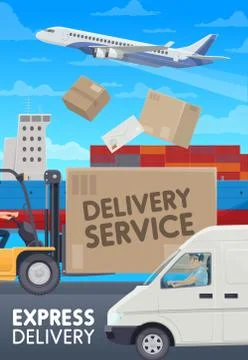 Post mail delivery service, logistics transport Illustrazione stock