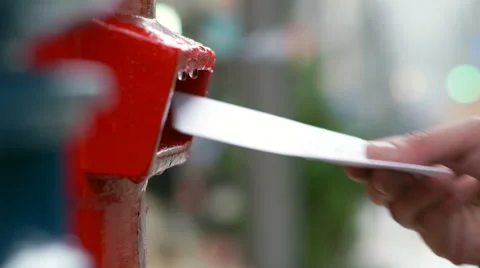 An post mail on a movemented street Stock Footage 62600292