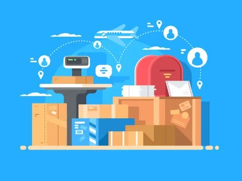 Post mail service Illustration