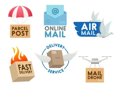 Post mail service vector icons Illustration