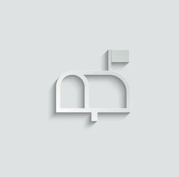 Post mailbox icon. post delivery icon. post box symbol. Line symbol. Black ve Stock Illustration