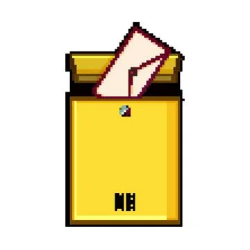 Post mailbox letter pixel art vector illustration Stock Illustration