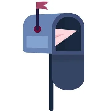 Post mailbox with letter vector mail delivery icon 库存插图