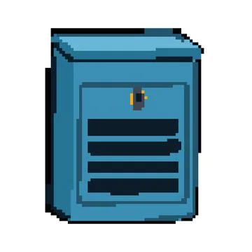 Post mailbox mail pixel art vector illustration Stock Illustration