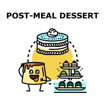 Post meal dessert concept with various sweets Stock Illustration