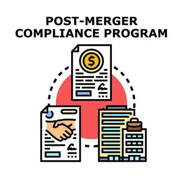Post merger compliance program for business integration Illustrazione stock
